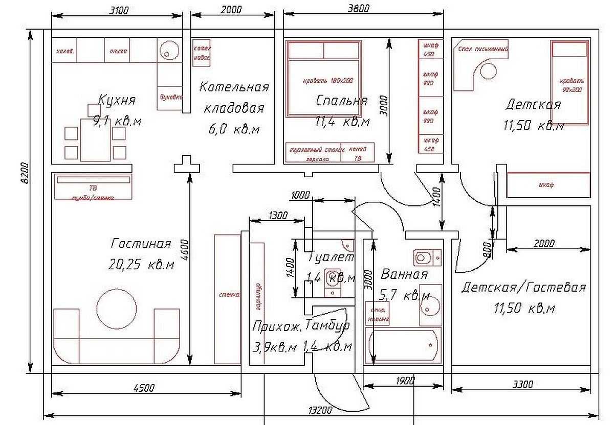 Правила создания оптимального пространства при проектировании дома с тремя спальнями