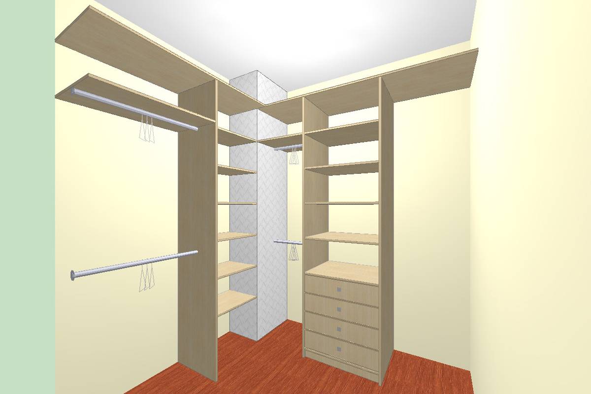 Гардеробная комната: планировка с размерами и варианты обустройства