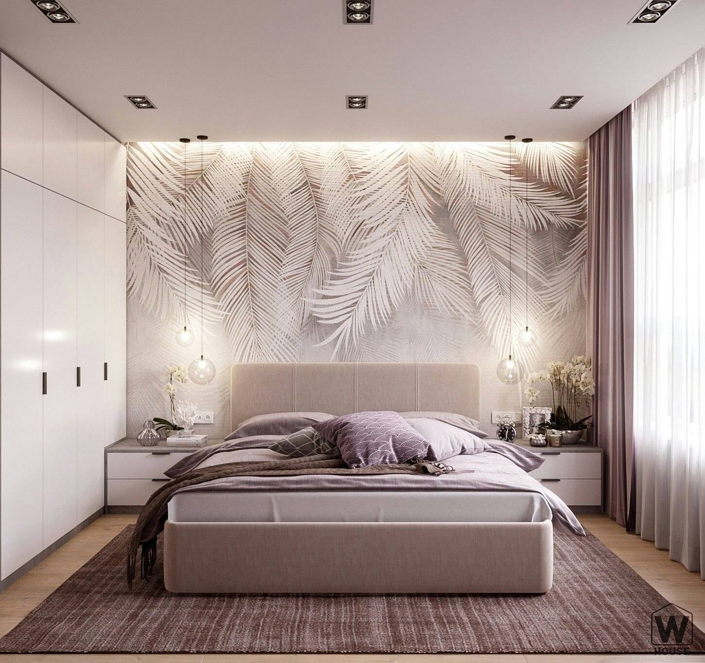 Современный дизайн обоев для спальни