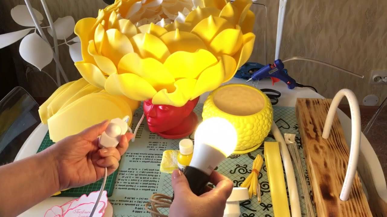 Как сделать светильник в виде розы