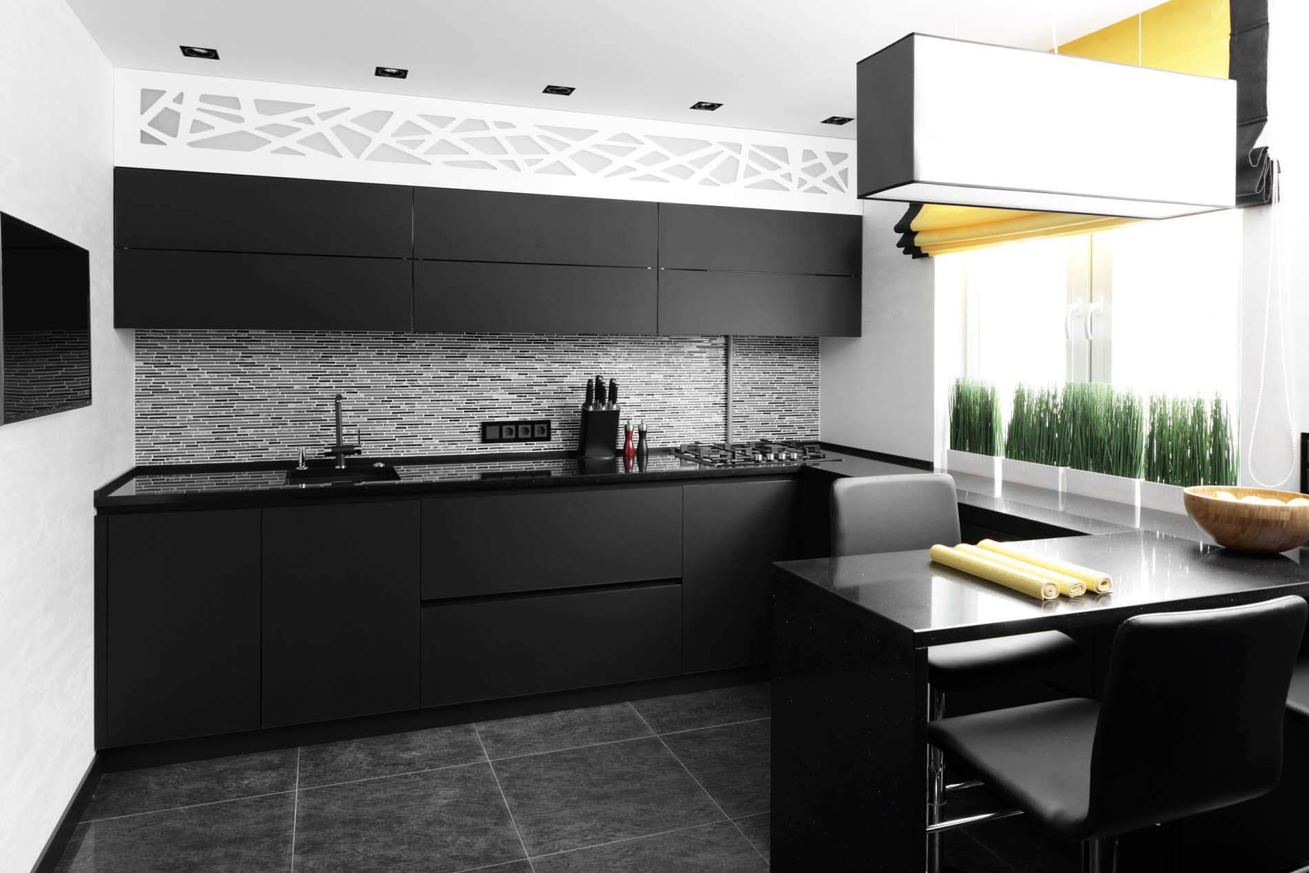 Черно-белая кухня: правила оформления и стильные решения по созданию дизайна кухни (95 фото)