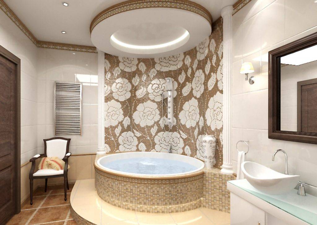 Дизайн потолка в ванной: выбор материалов и разновидности конструкций