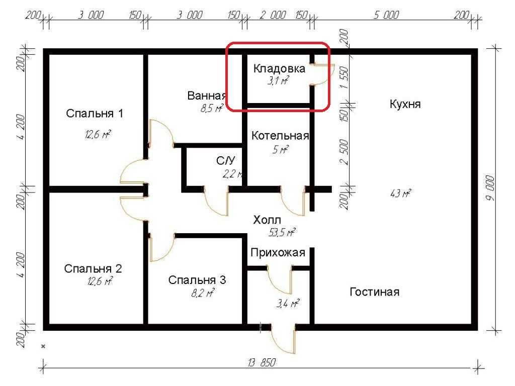 Проекты одноэтажных домов с тремя спальнями: способы планировки жилья с размерами 10х12, 9х9, 12х12, особенности возведения