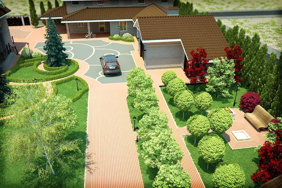 Ландшафтный дизайн загородного дома своими руками: 40 фото идей с описанием