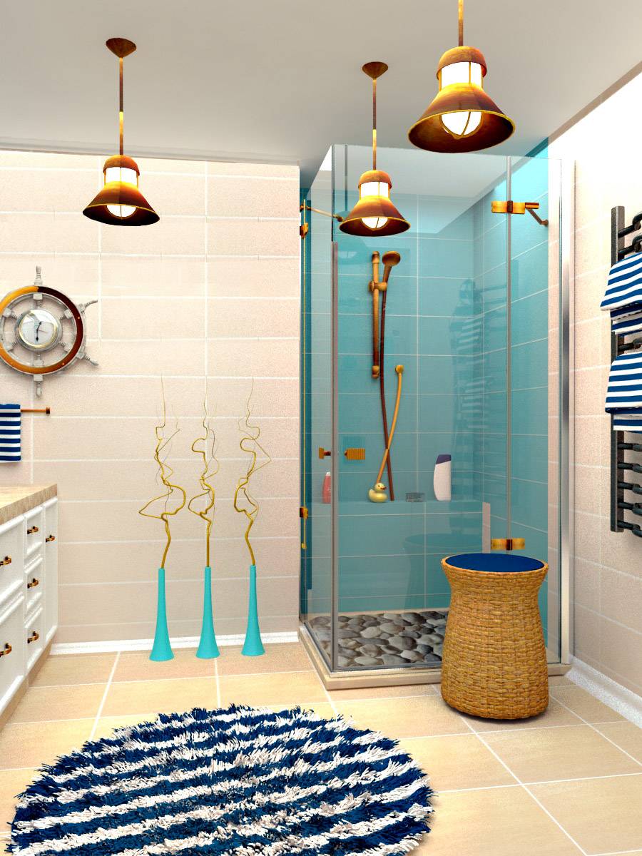Ванная комната в морском стиле - варианты оформления ванной в морском стиле (+фото)