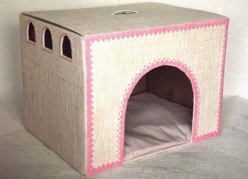 Домик для кошки из коробки своими руками: как из коробки сделать домик для кота, котёнка или собачки, построить самодельный дом для беременной кошки из коробки - видео мастер класс