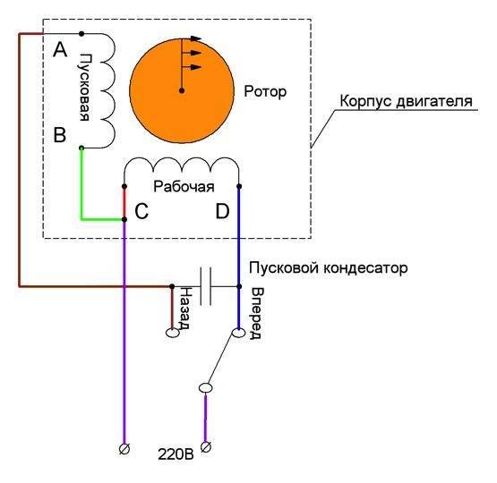 Однофазные электродвигатели 220в схемы подключения