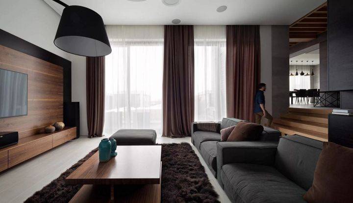 Шторы в гостиную в современном стиле: лучшие трендовые идеи и особенности применения штор в дизайне интерьера (165 фото)