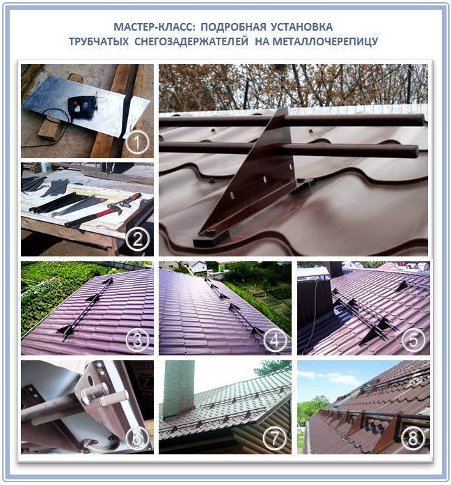 Установка снегозадержателей на крышу из металлочерепицы: схемы монтажа - строительство и ремонт