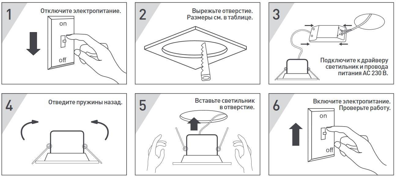 Как самостоятельно установить и подключить точечные светильники на натяжном потолке