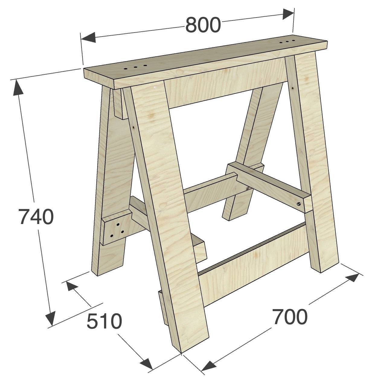 Раскладной верстак-козлы Solidhorse Factory