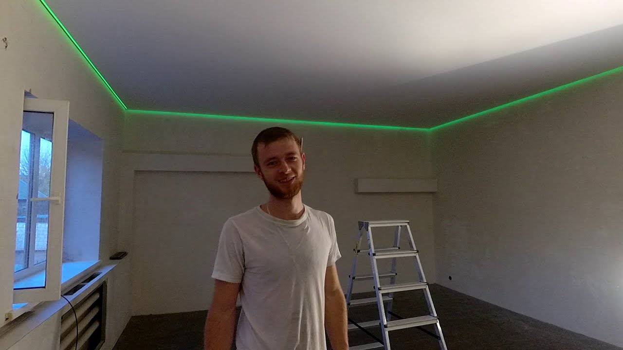 Парящий потолок из гипсокартона с подсветкой: фото, монтаж