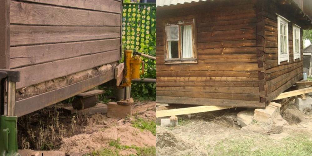 Как поднять деревянный дом