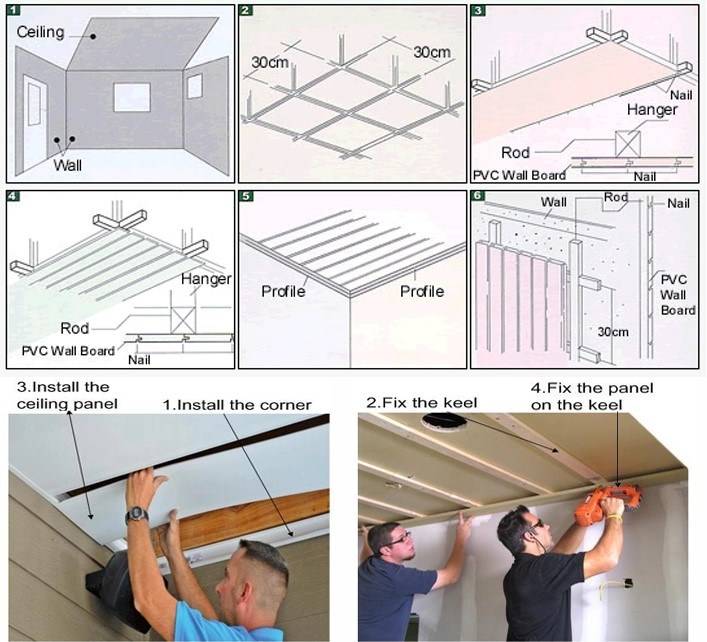 Как установить пластиковые панели и освещение на потолок своими руками