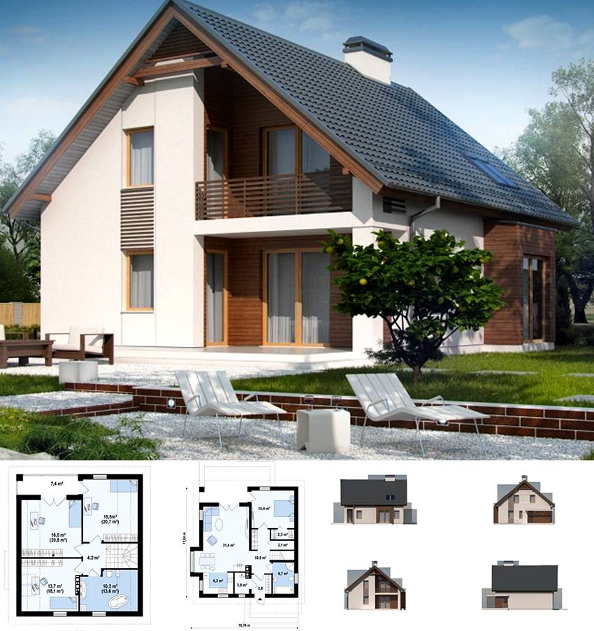 Проекты домов и коттеджей из газобетона (газоблоков): бесплатные, типовые с чертежами