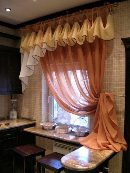 Модные и красивые шторы на кухню, фото