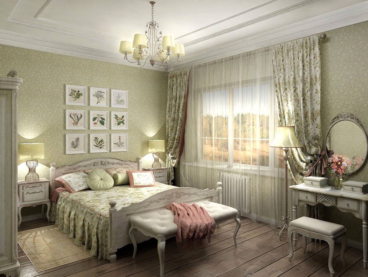 Интерьер спальни в стиле прованс для дома и квартиры | 50 фото