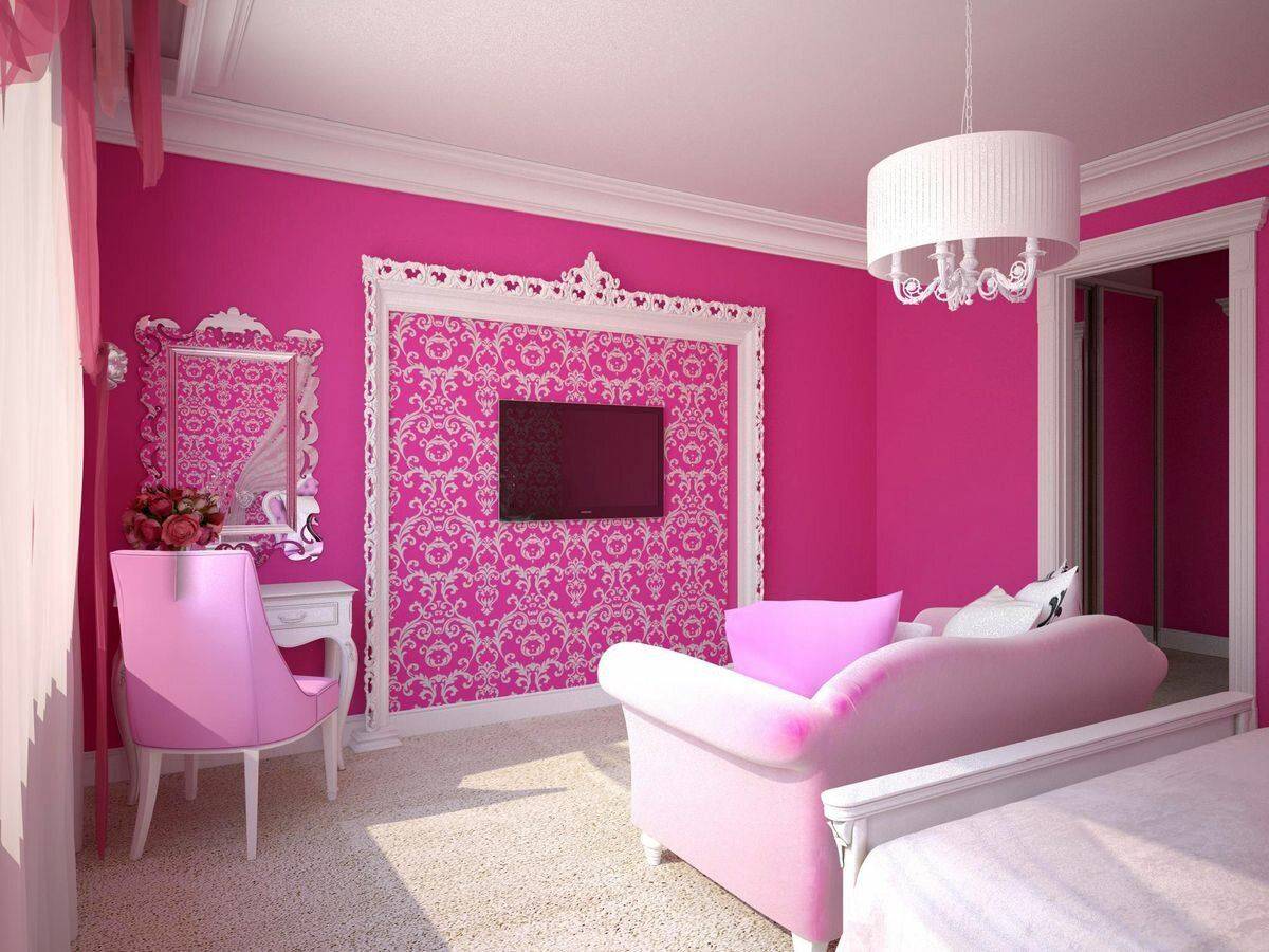 Розовые обои для стен: 90 фото для гостиной, кухни, спальни, детской и прихожей