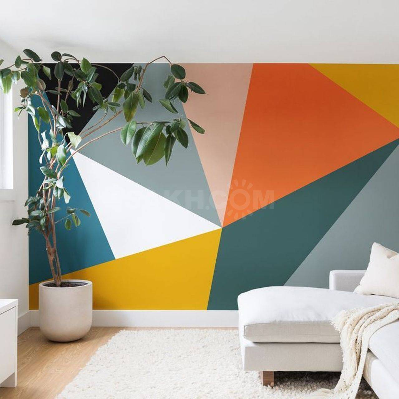 Фактурная краска для стен фото в интерьере. покраска стен в квартире фактурной краской