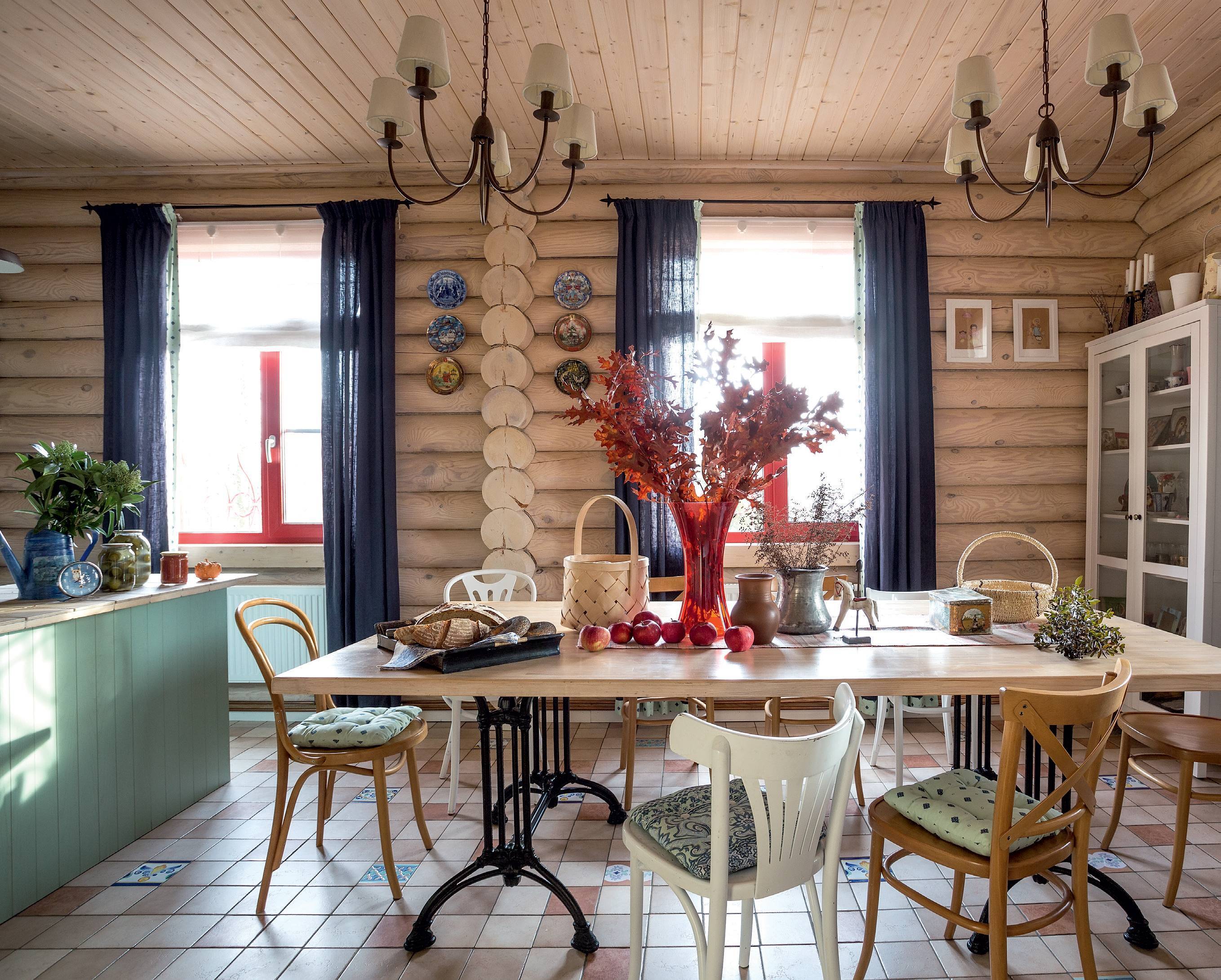 Кухня на даче в деревянном доме: дизайн и отделка своими руками