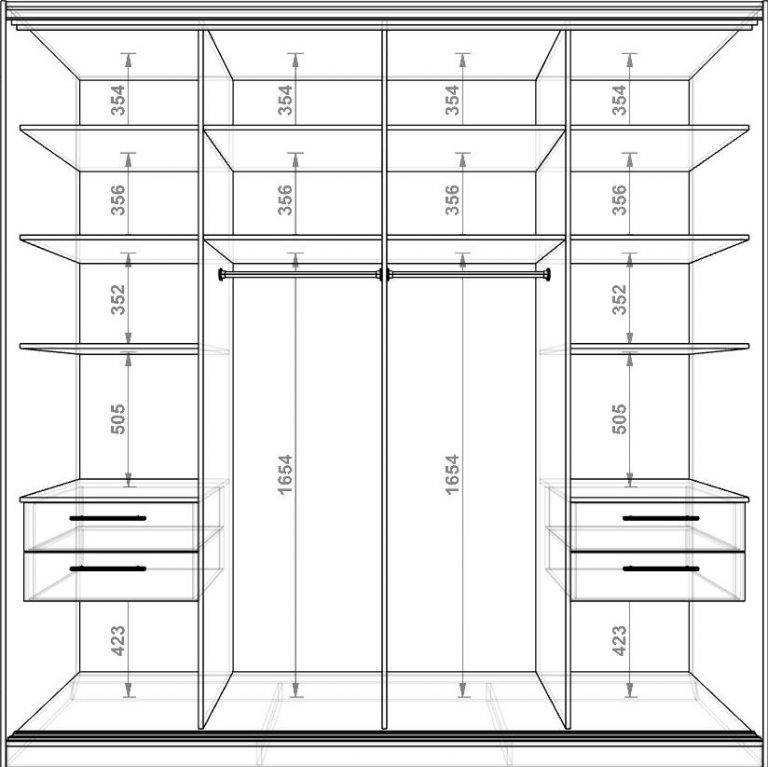 Чертеж шкаф платяной шкаф