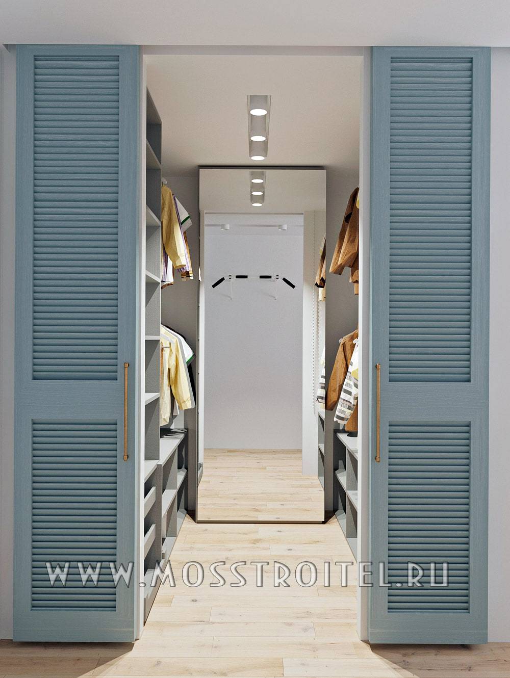 Двери в гардеробную в спальне: монтаж раздвижного механизма, подбор материала