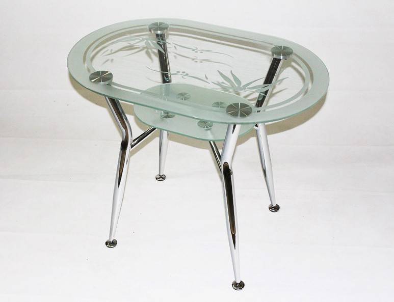Стеклянный стол на кухню: круглый, прямоугольный, овальный (45 фото)