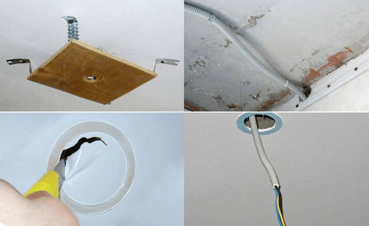 Инструкция как повесить люстру на гипсокартонный потолок