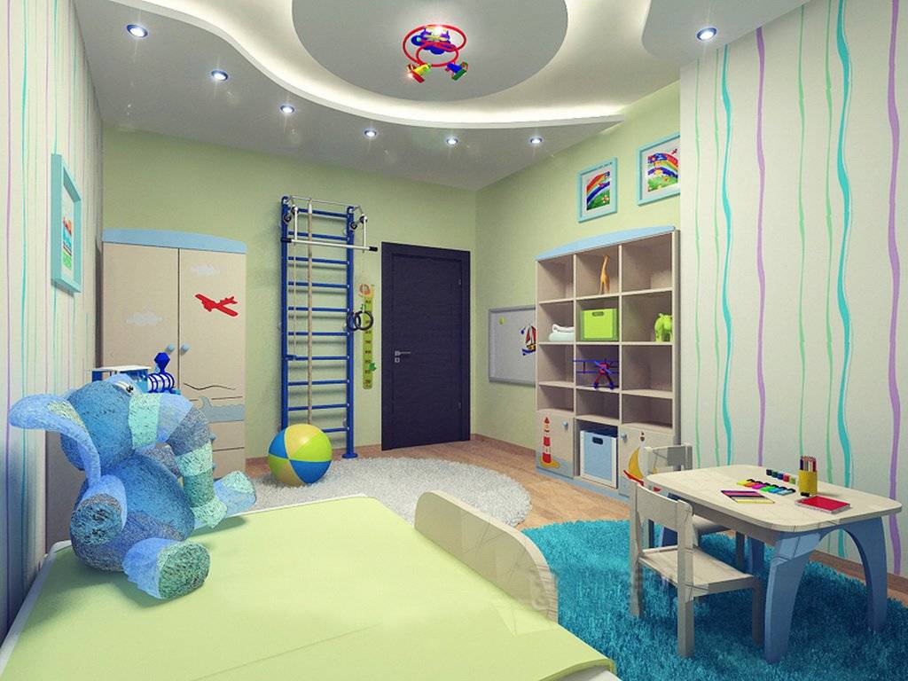 Натяжные потолки в детскую комнату для девочки и мальчика