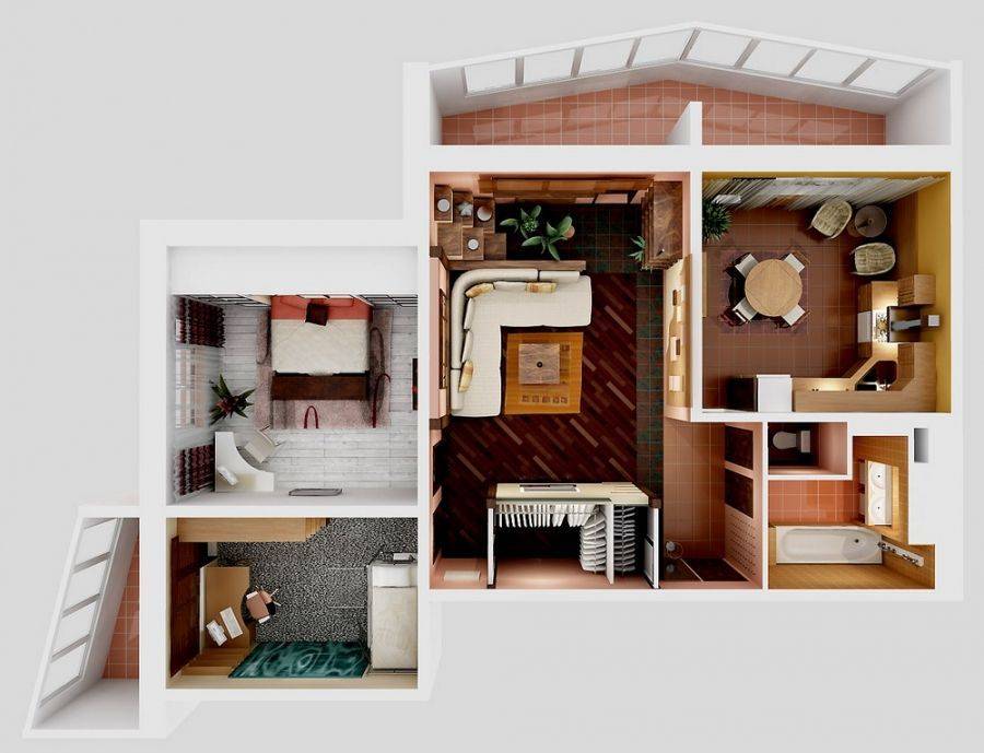Дизайн-проект квартир 121 серии. дизайн интерьеров однокомнатных и трёхкомнатных квартир 121