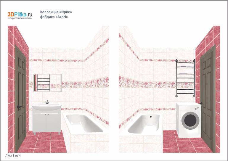 Раскладка плитки в ванной: примеры и схемы