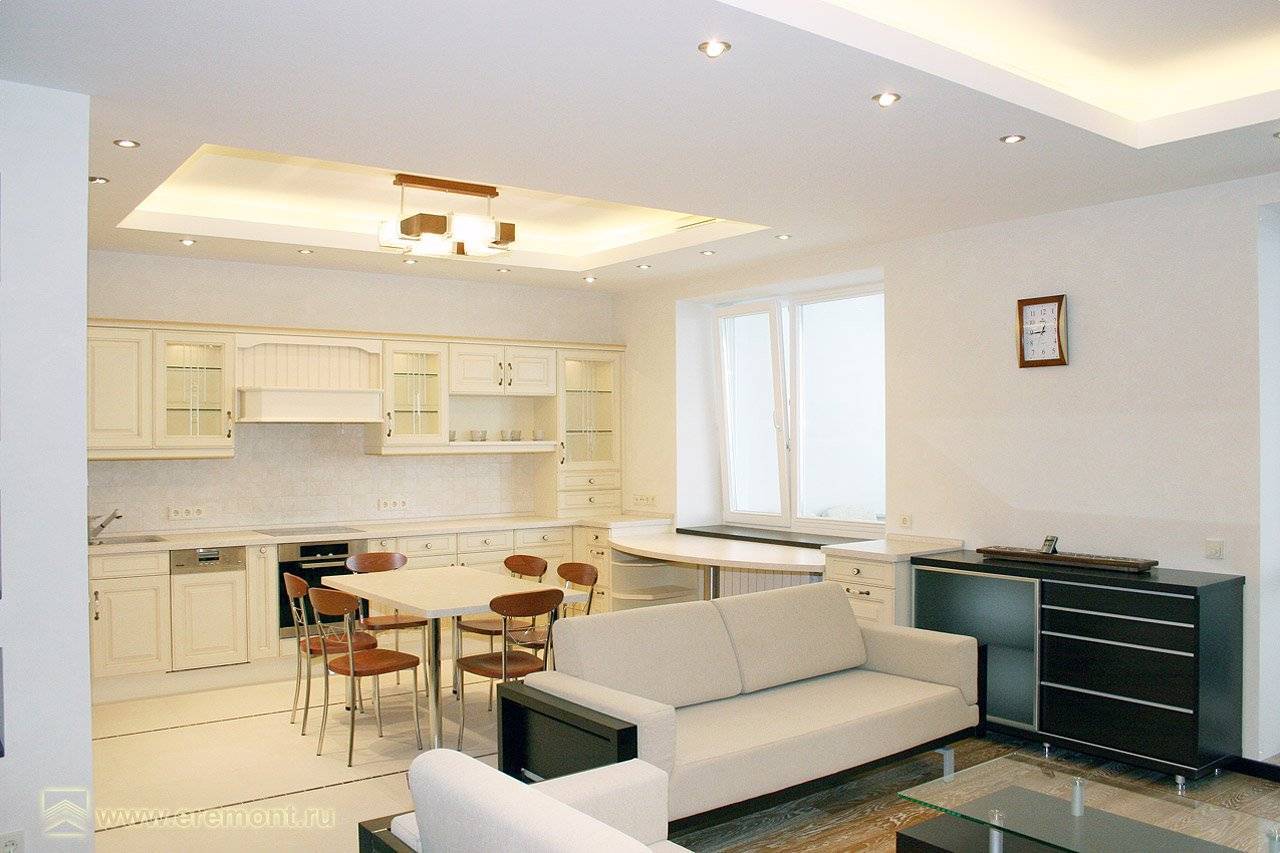 Двухуровневый потолок на кухне: идеи дизайна (150+ фото натяжных, из гипсокартона, с подсветкой)
