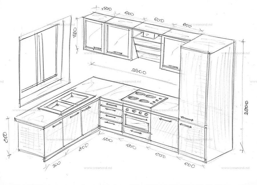 Прямая кухня своими руками: как рассчитать деталировку кухонных столов-тумб и навесных шкафов
