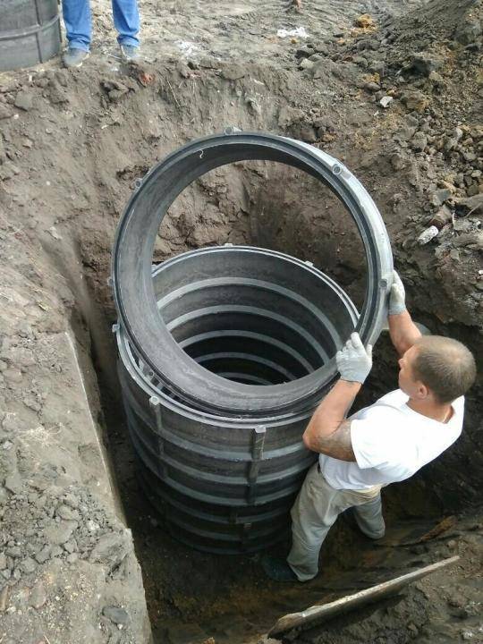 Пластиковые канализационные колодцы: сборные колодезные кольца для водопровода