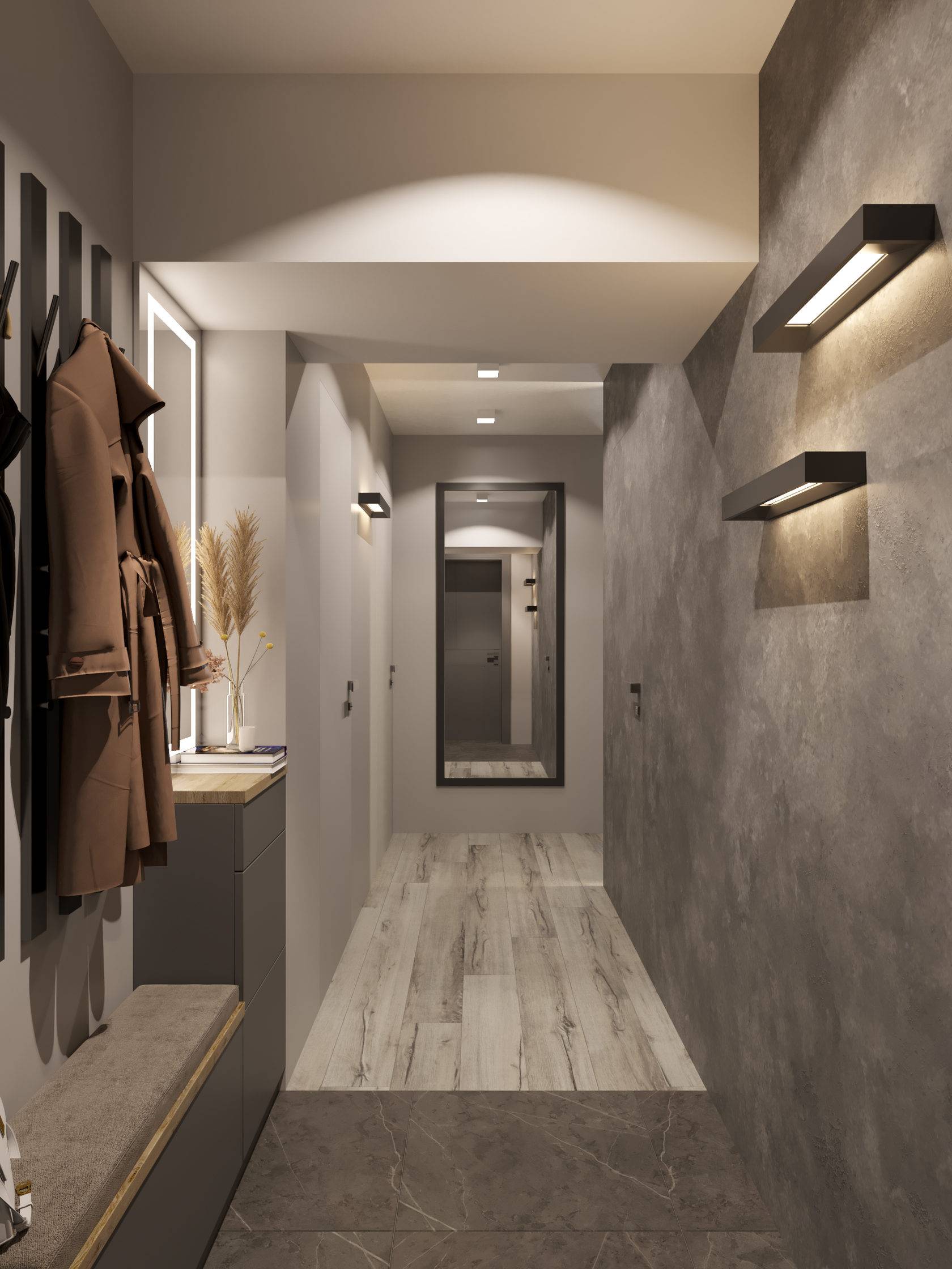 Дизайн коридора в квартире 467 серии. отделка потолка