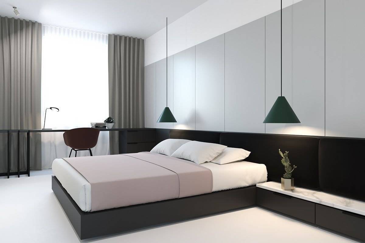 Дизайн спальни в стиле минимализм: 87 лучших фото современных интерьеров