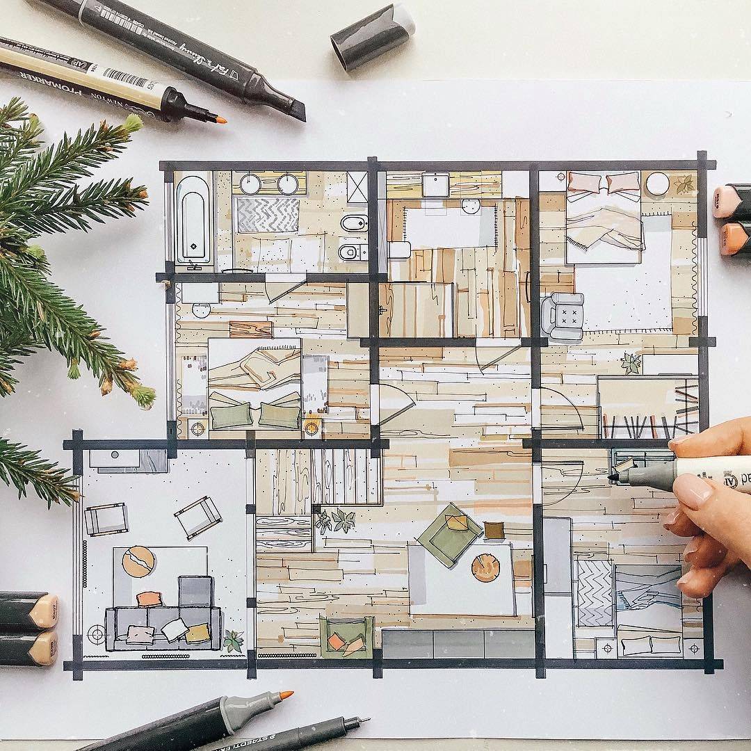 Дизайн трехкомнатной квартиры 2022: топ-300 красивых идей с фото