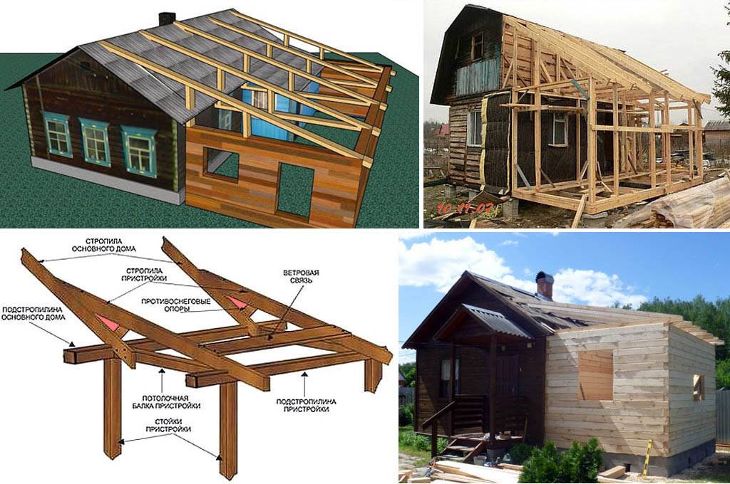 Как сделать крышу на пристройке к дому: делаем односкатную крышу к пристройке дома с фото инструкцией