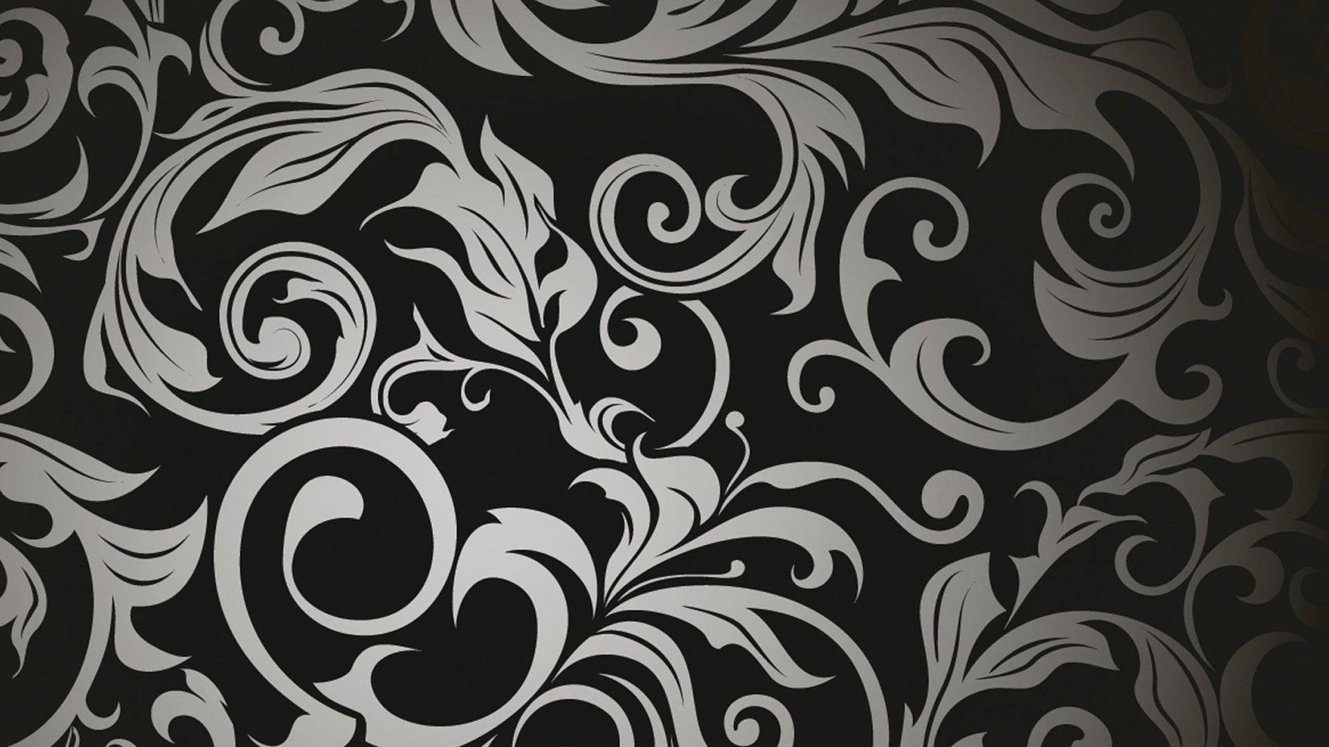 Дизайн белых обоев с черным рисунком