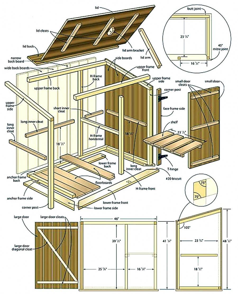 Самостоятельное строительство дровницы на дачном участке: чертёж, постройка