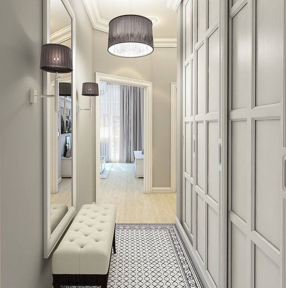 Дизайн длинных и узких коридоров в квартире - как оформить и визуально расширить прихожую, пранировка и обустройство в панельном доме в том числе, предметы декора, дизайн потолка + фото