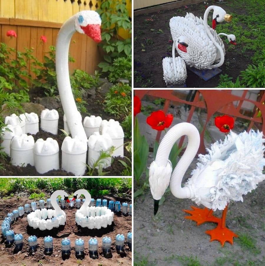 Поделка лебедь - обзор способов изготовления белых птиц для оформления сада и дома (видео инструкция + 95 фото)
